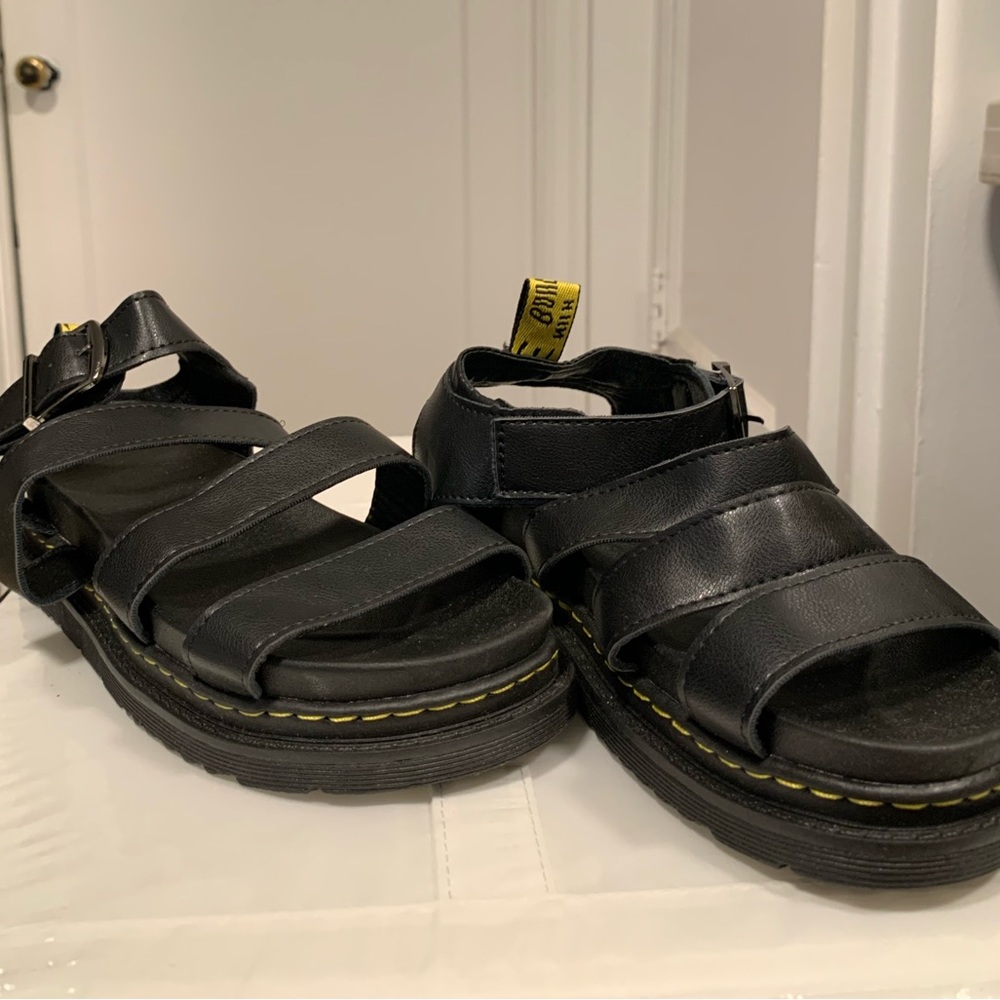 Pleather Chunky Platform Sandals EU 40 US 8.5